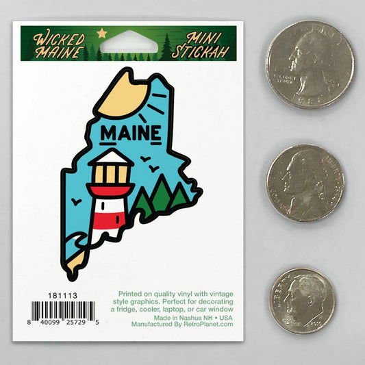 Maine Coast Lighthouse State Pride Mini Sticker