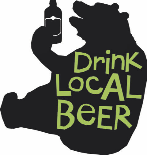 Drink Local Beer Bear Bumper Sticker