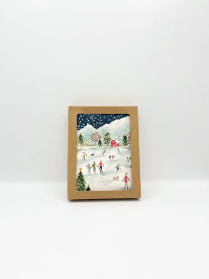 Twilight Skating Holiday Cards— Boxed Card Set of 6-