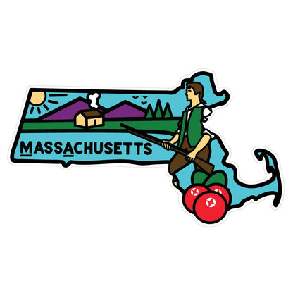Massachusetts Minuteman Mini Vinyl Sticker