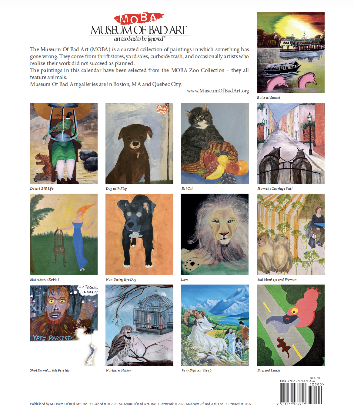 The Museum of Bad Art 2026 16-Month Calendar